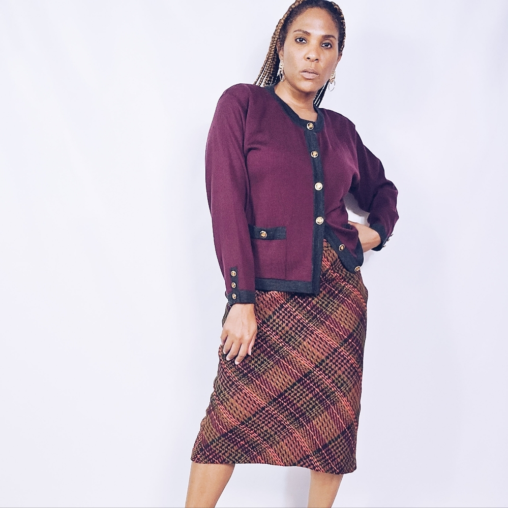 Sandra & Andre Plaid Midi Skirt
